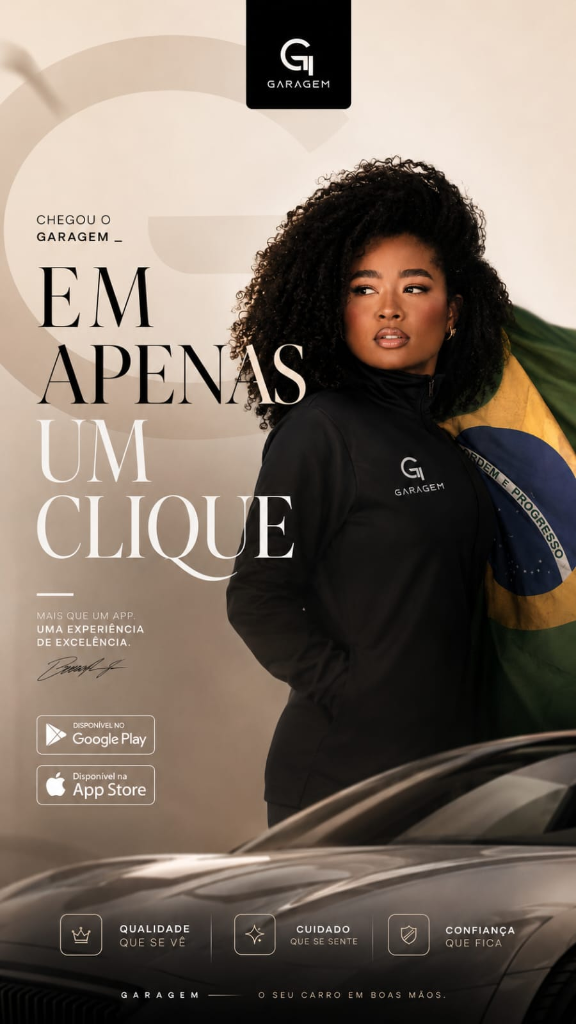 Cartaz Oficial Garagem App - Em Apenas Um Clique
